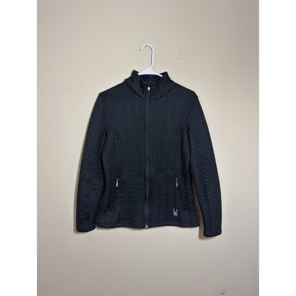 Spyder Jackets & Blazers - Spyder Jacket Women Size M Blue Cable Knit Textured Sweater Active Outdoors